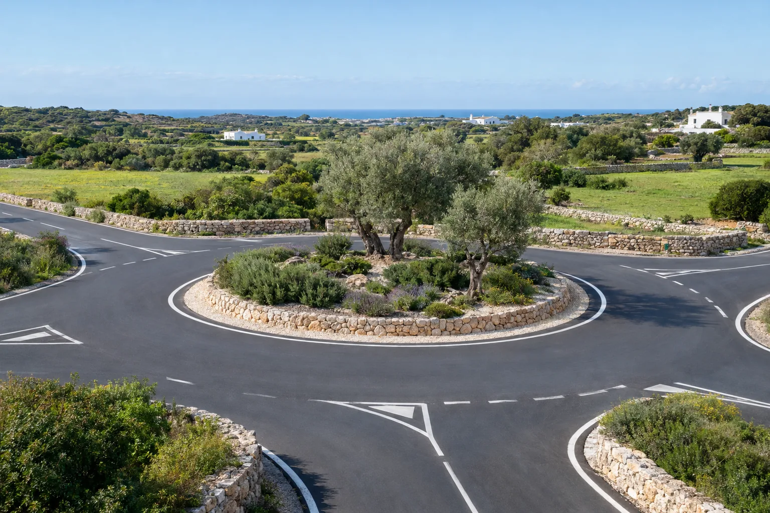 Rotonda ajardinada y carreteras vacías a las afueras de Maó a pleno día: el delito de conducción temeraria en Menorca