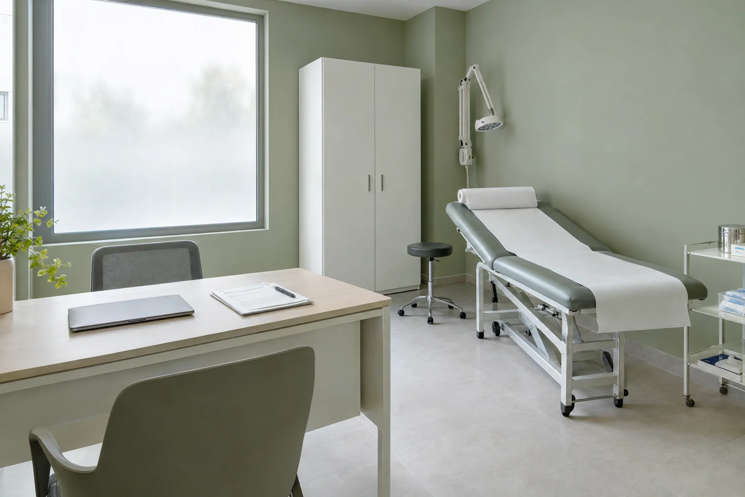 Consulta de medicina forense en un edificio judicial moderno de Valencia: la valoración médica en un delito de lesiones